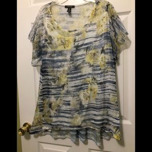 Short sleeved chiffon and cotton top